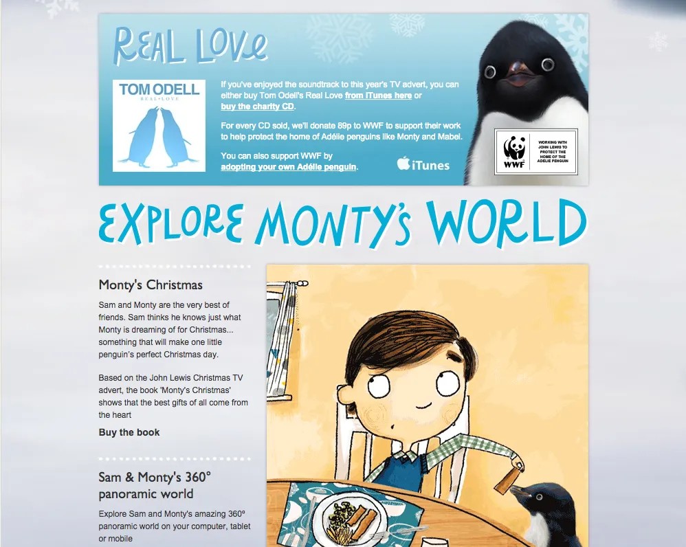 (c) John Lewis, Screenshot von http://www.johnlewis.com/christmas-advert-2014-montys-christmas