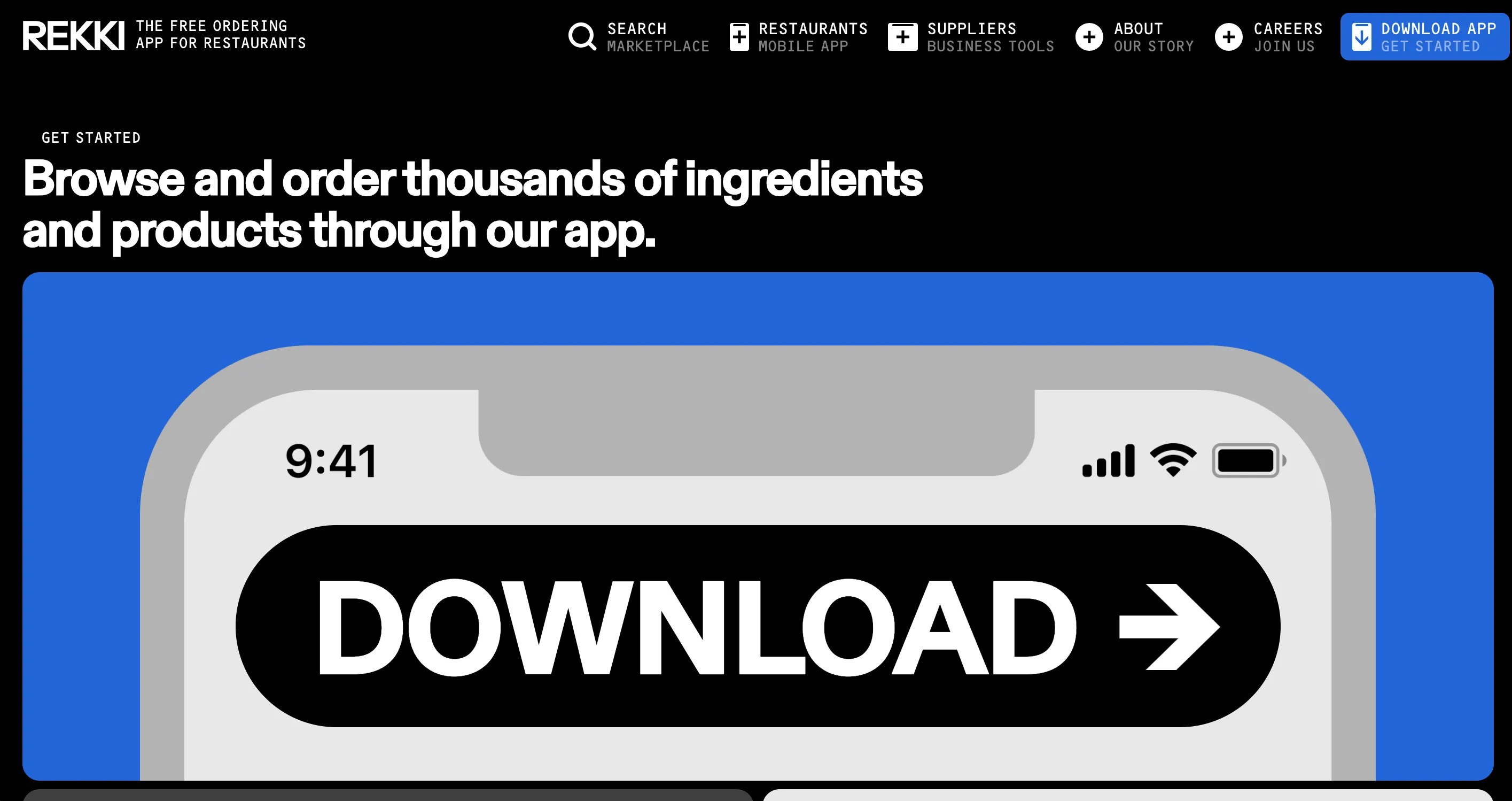 Überdimensionaler Download Butten auf einem mobile Screen Ansicht