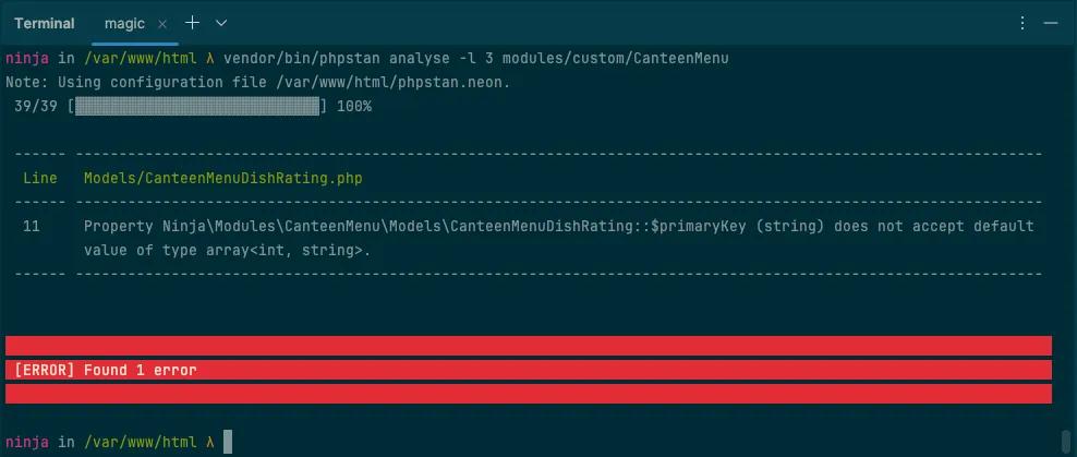Screenshot Level3 PHPStan