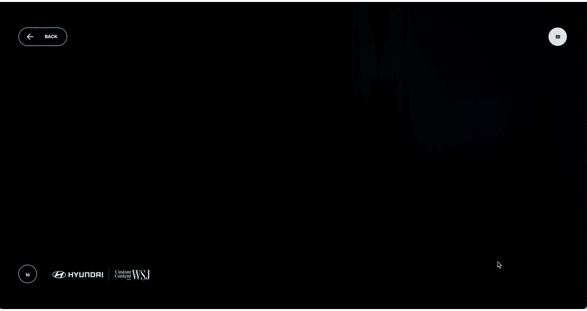 Dunkle blaue Animierte 3D Welt von Hyundai